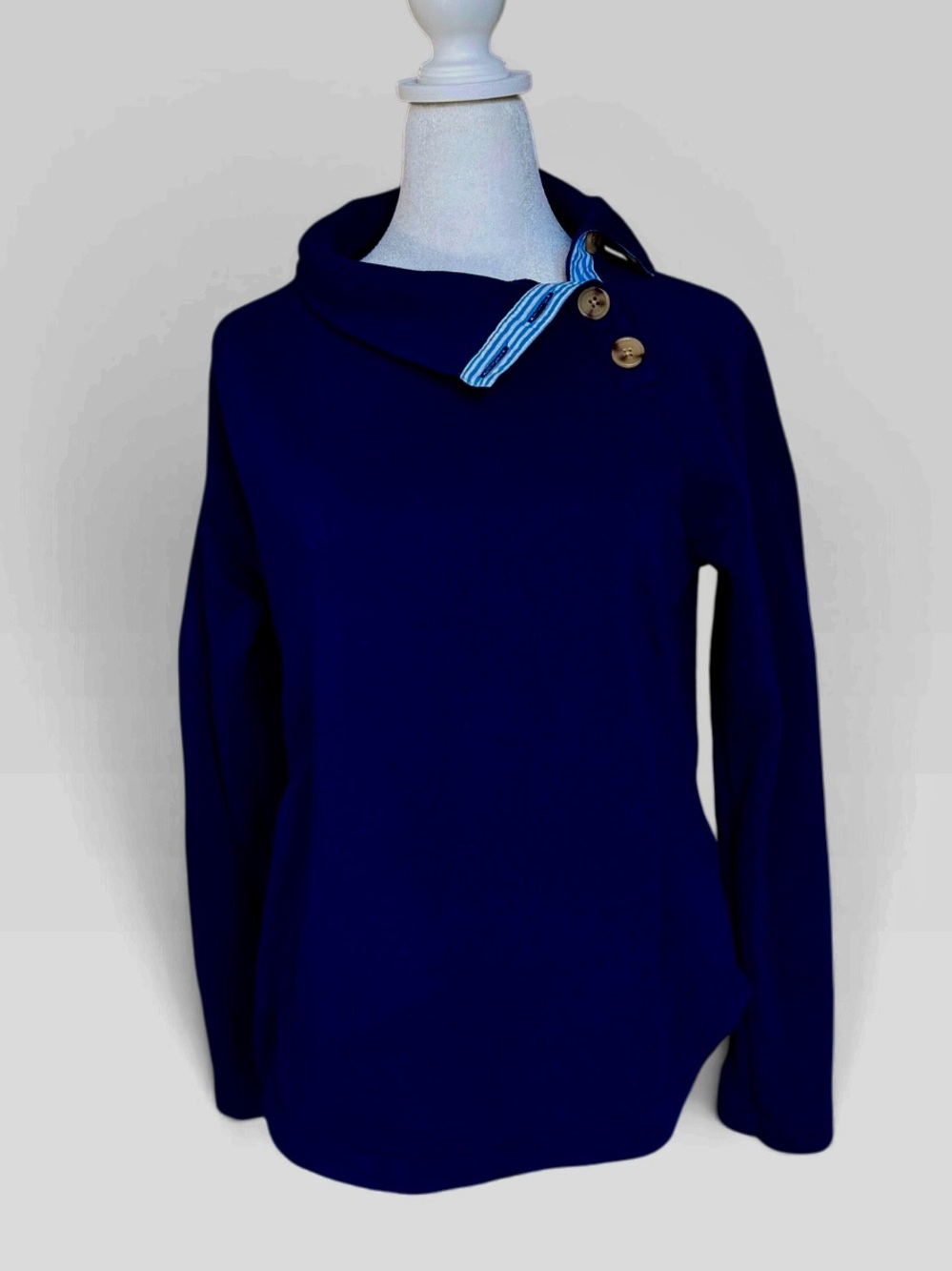 J.Crew Navy 4-Button Collar Shirt Sz S